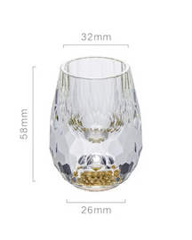 Conjunto 6 Copos Cristal Vidro com Folha de Ouro