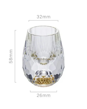 Conjunto 6 Copos Cristal Vidro com Folha de Ouro