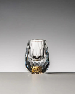 Conjunto 6 Copos Cristal Vidro com Folha de Ouro