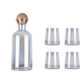 Conjunto Luxo com 1 Jarra e 4 Copos de Vidro