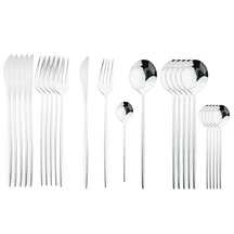 Conjunto de Talheres Dourados em Aço Inoxidável 24 Peças