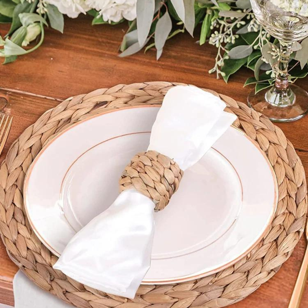 Conjunto de Anéis para Guardanapo em Rattan Feito à Mão