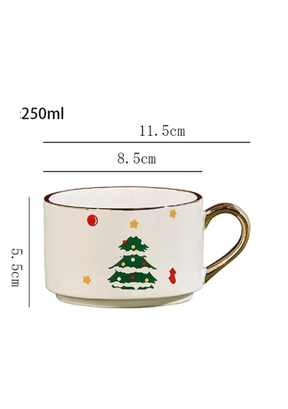 Conjunto de Chá Natalino em Cerâmica