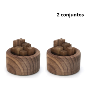 Conjunto de Difusores de Óleo Essencial em Madeira Noz Aromaterapia e Decoração