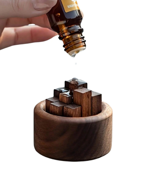 Conjunto de Difusores de Óleo Essencial em Madeira Noz Aromaterapia e Decoração