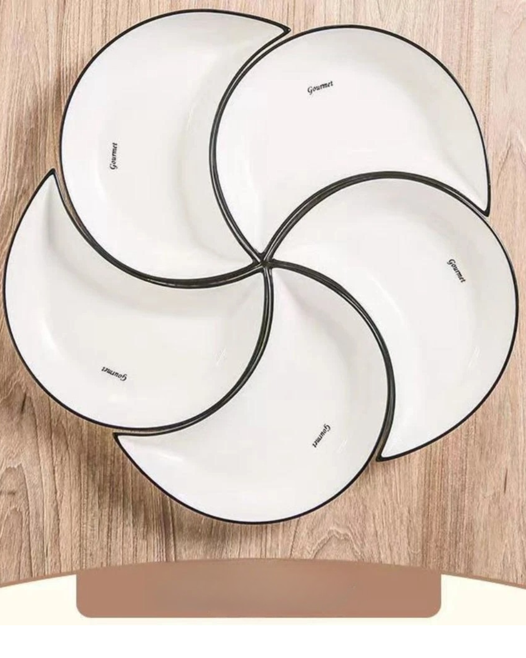 Conjunto de Louça de Cerâmica Formato Lua com 5 Peças