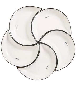 Conjunto de Louça de Cerâmica Formato Lua com 5 Peças