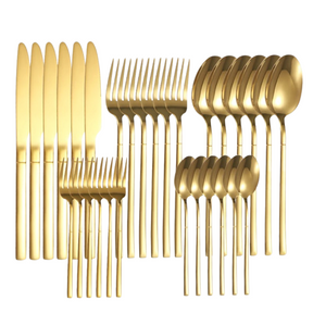 Conjunto de Talheres Slim de Aço Inoxidável 30 Peças