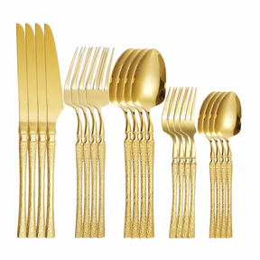 Conjunto de Talheres de Aço Inoxidável Dourado