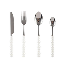 Conjunto de Talheres de Cerâmica com Cabo de Pérola com 4 Peças