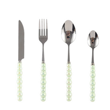 Conjunto de Talheres de Cerâmica com Cabo de Pérola com 4 Peças