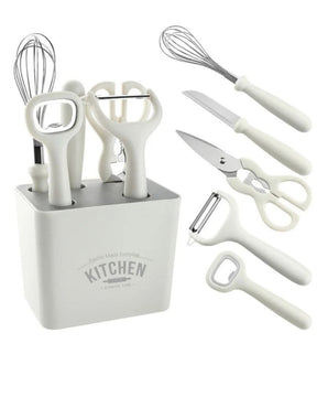 Conjunto de Utensílios de Cozinha em Aço Inoxidável Descascador Faca e Tesoura