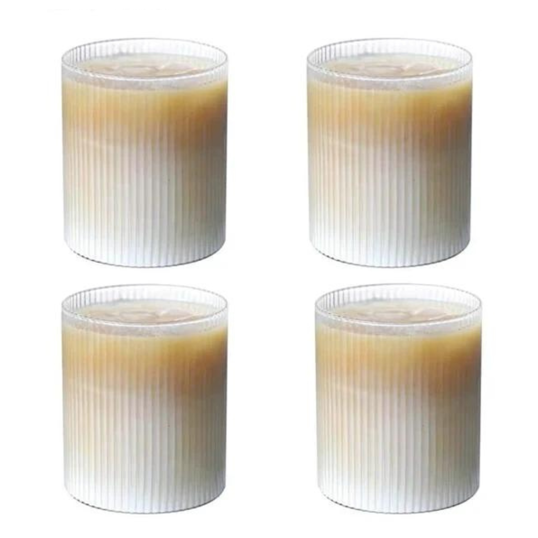 Conjuntos de Copos de Uisque em Vidro Listrado