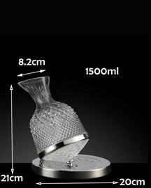Copo Decantador Rotativo 360º de Vidro Cristal 1,5L Aerador e Dispensador de Vinho