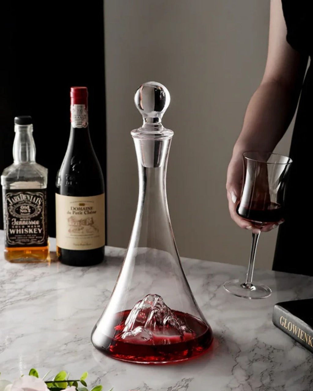 Decantador de Vidro Transparente Moderno para Vinho e Brandy Ideal para Festas e Jantares