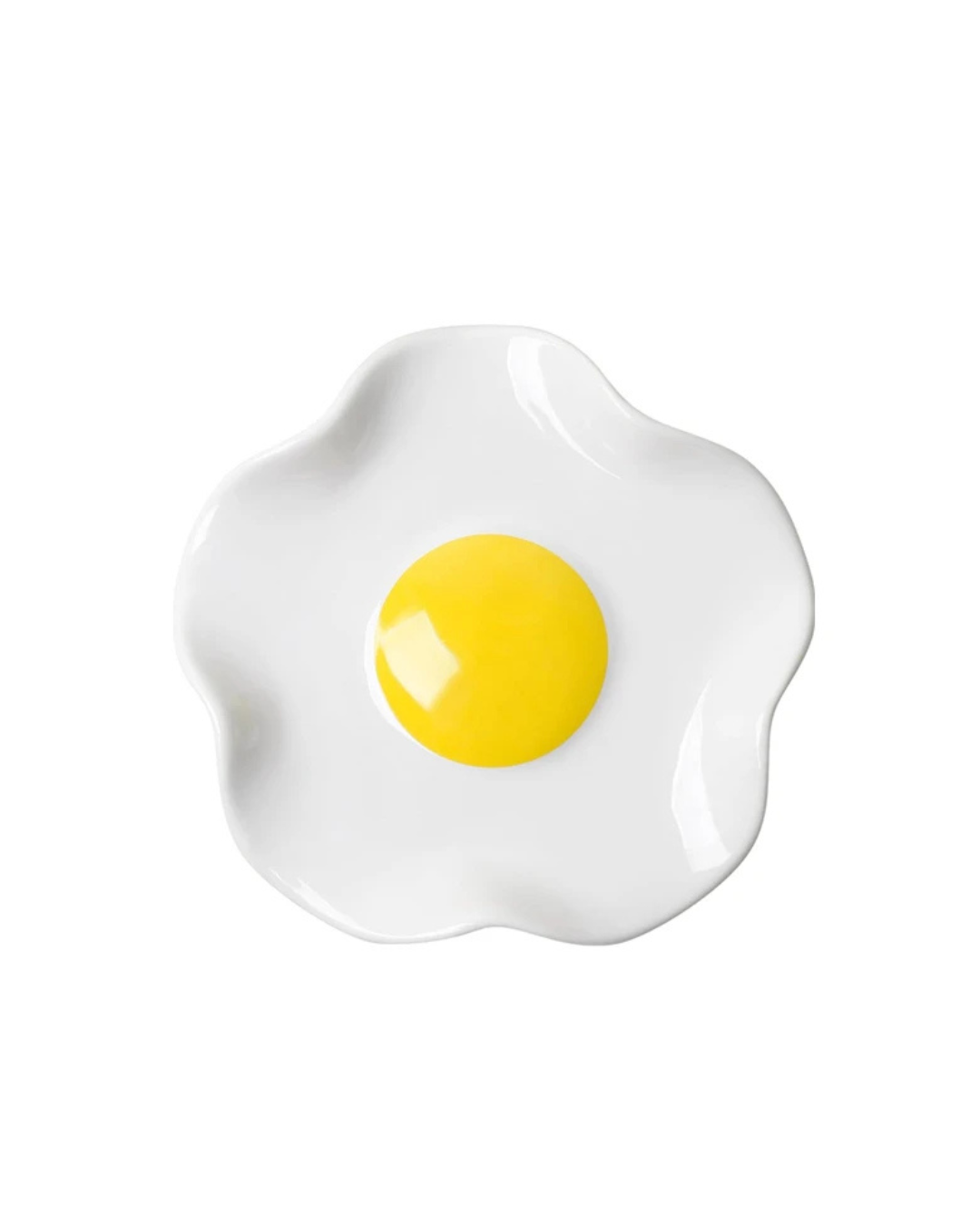 Descanso de Colher de Cerâmica em Formato de Ovo Frito