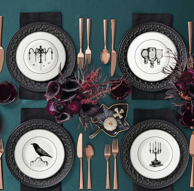 Conjunto de pratos de sobremesa Halloween - 4 Peças