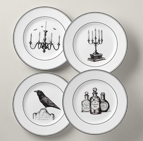 Conjunto de pratos de sobremesa Halloween - 4 Peças