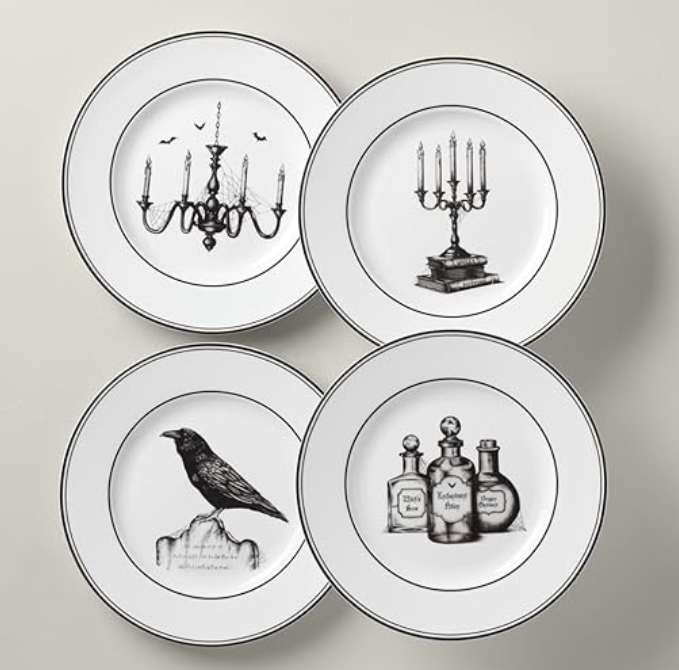 Conjunto de pratos de sobremesa Halloween - 4 Peças