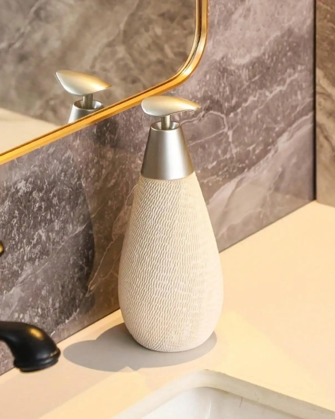 Dispenser de Sabonete em Cerâmica Estilo Retrô com Bomba Para Cozinha e Banheiro