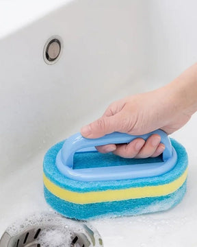 Escova de Limpeza com Alça e Cabeça de Esponja Para Cozinha e Banheiro