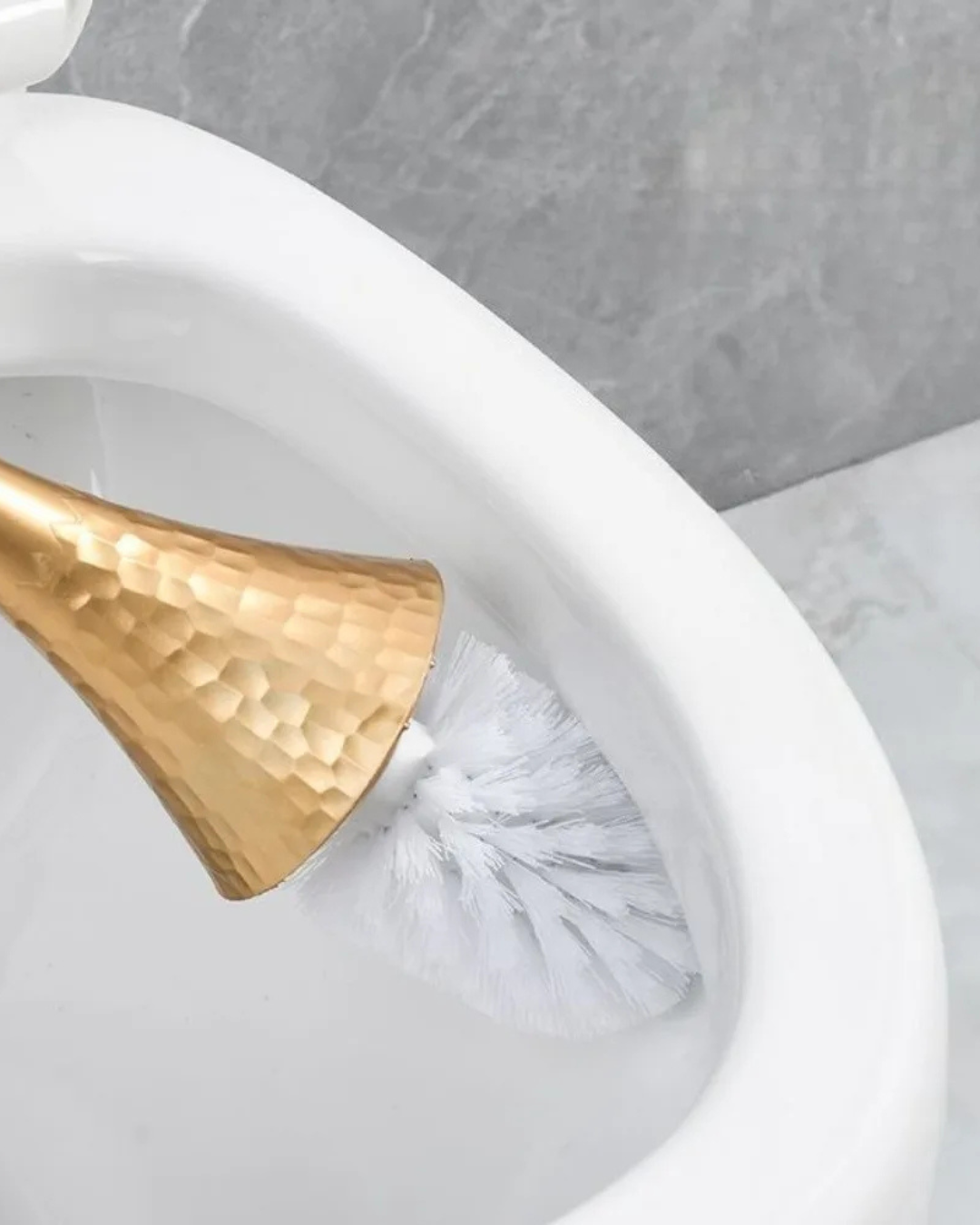 Escova de Vaso Sanitário com Suporte Dourado ou Prata