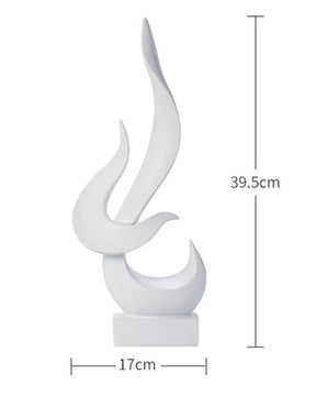 Escultura Decorativa de Chama Abstrata em Resina