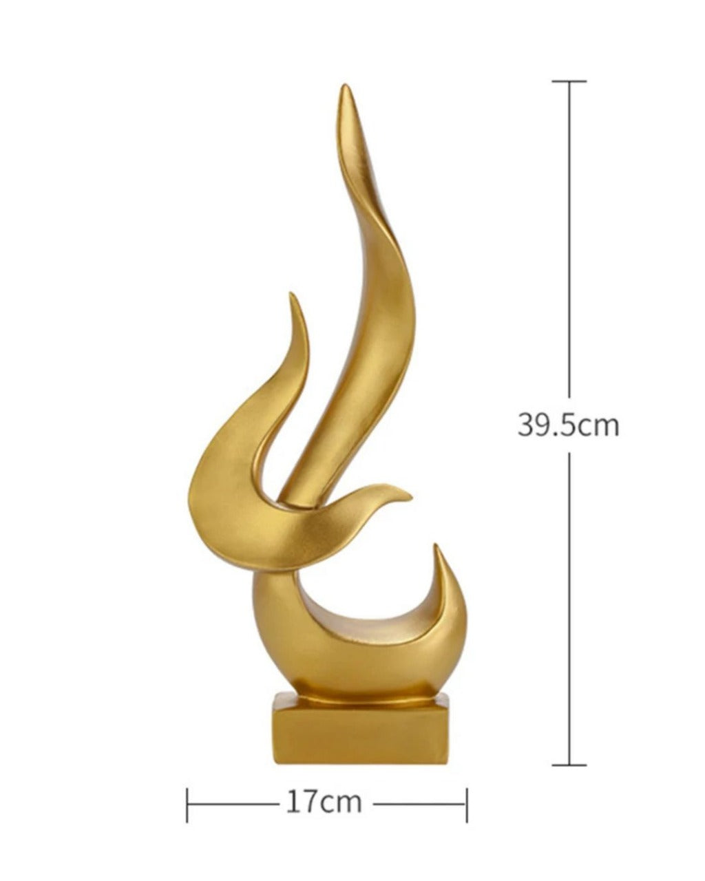 Escultura Decorativa de Chama Abstrata em Resina