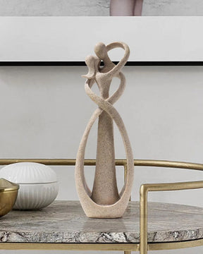 Escultura de Casal Abraçado Decoração Afetiva para Sala Quarto ou Escritório