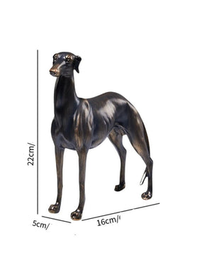 Estátua de Cachorro Galgo em Resina Decoração Elegante para Sala ou Escritório