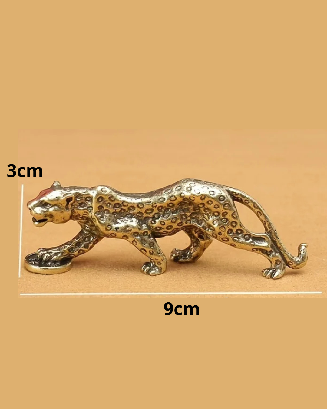 Estatueta de Leopardo em Bronze Vintage Decoração Retrô para Casa e Escritório