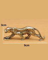 Estatueta de Leopardo em Bronze Vintage Decoração Retrô para Casa e Escritório