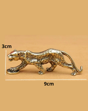 Estatueta de Leopardo em Bronze Vintage Decoração Retrô para Casa e Escritório