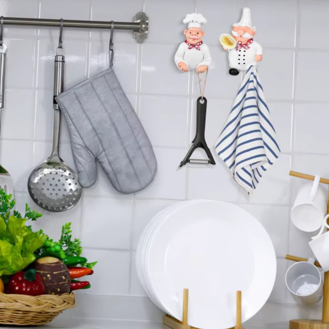 Estatuetas de Parede Chef com Ganchos