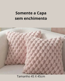 Fronha 3D de Pelúcia Macia com Padrão Abacaxi 45x45cm Para Sofá Sala ou Quarto