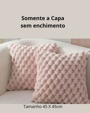 Fronha 3D de Pelúcia Macia com Padrão Abacaxi 45x45cm Para Sofá Sala ou Quarto