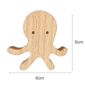 Ganchos de Parede Decorativos Animal de Madeira