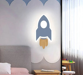 Luminária de Parede Infantil Foguete LED