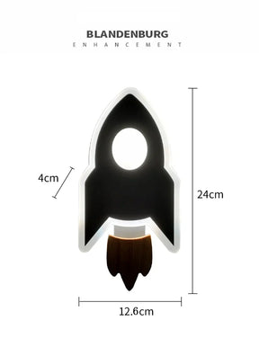 Luminária de Parede Infantil Foguete LED