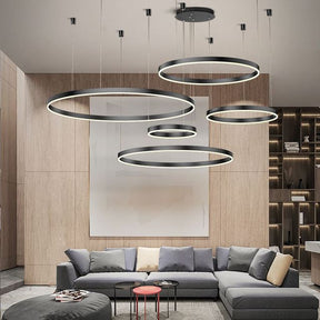 Lustre Moderno Pendente Circular LED - Nordic Europe Gold Edition