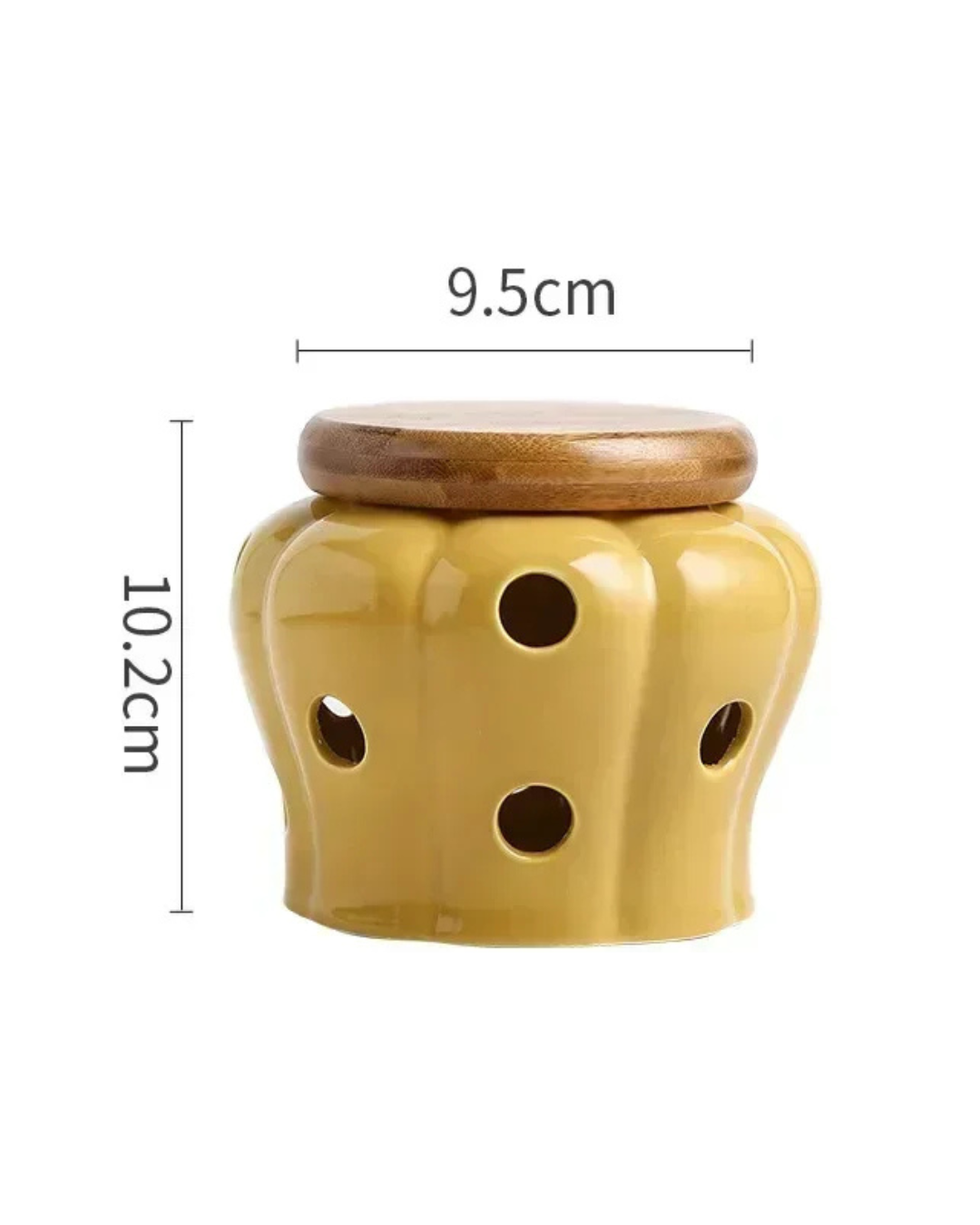 Jarra de Armazenamento de Alho em Cerâmica Oca com Tampa em Forma de Abóbora