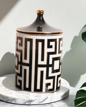 Jarra de Armazenamento em Cerâmica Dourada 350ml Decoração e Organização