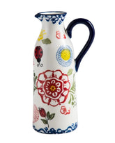 Jarra de Cerâmica Vintage com Pintura Feita à Mão