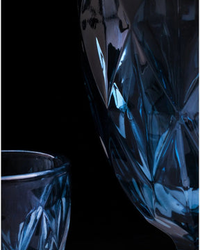 Jogo de 6 Taças Diamante de Vidro para Água Drinks e Vinhos