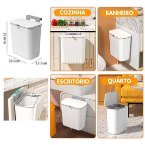 Lixeira de Cozinha para Porta de Armário 9 Litros