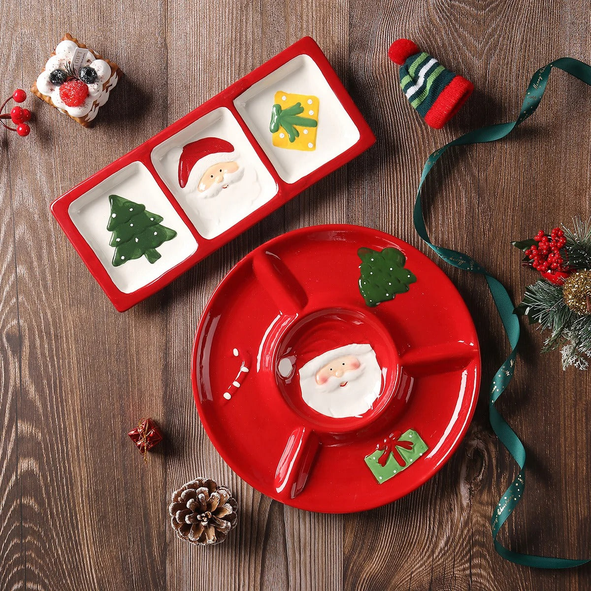 Louça de Cerâmica Natalina com Papai Noel em Relevo