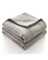 Manta de Algodão Waffle Macia e Respirável para Cama e Sofá