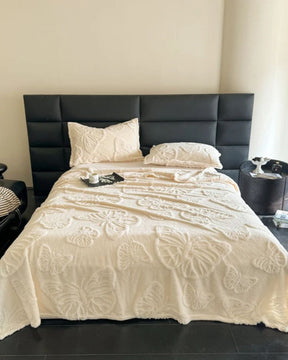 Manta de Flanela 3D com Borboleta Cobertor Quente para Todas as Estações