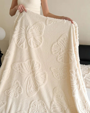 Manta de Flanela 3D com Borboleta Cobertor Quente para Todas as Estações