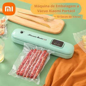 Máquina de Embalagem a Vácuo Xiaomi Portátil com 10 Sacos de Vácuo
